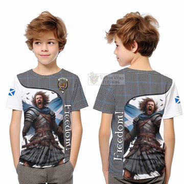 Gladstone (Gladstanes) Crest Tartan Kid T-Shirt Inspired by the Freedom of Scottish Warrior