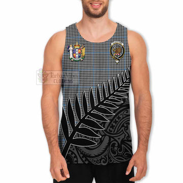 Gladstone (Gladstanes) Crest Tartan Men's Tank Top with New Zealand Silver Fern Half Style