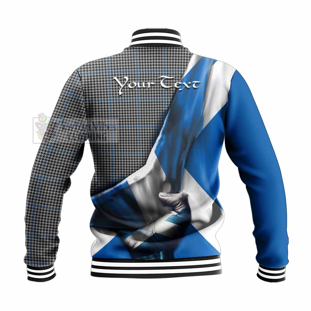 Tartan Vibes Clothing Gladstone (Gladstanes) Tartan Baseball Jacket with Family Crest Scotland Patriotic Style