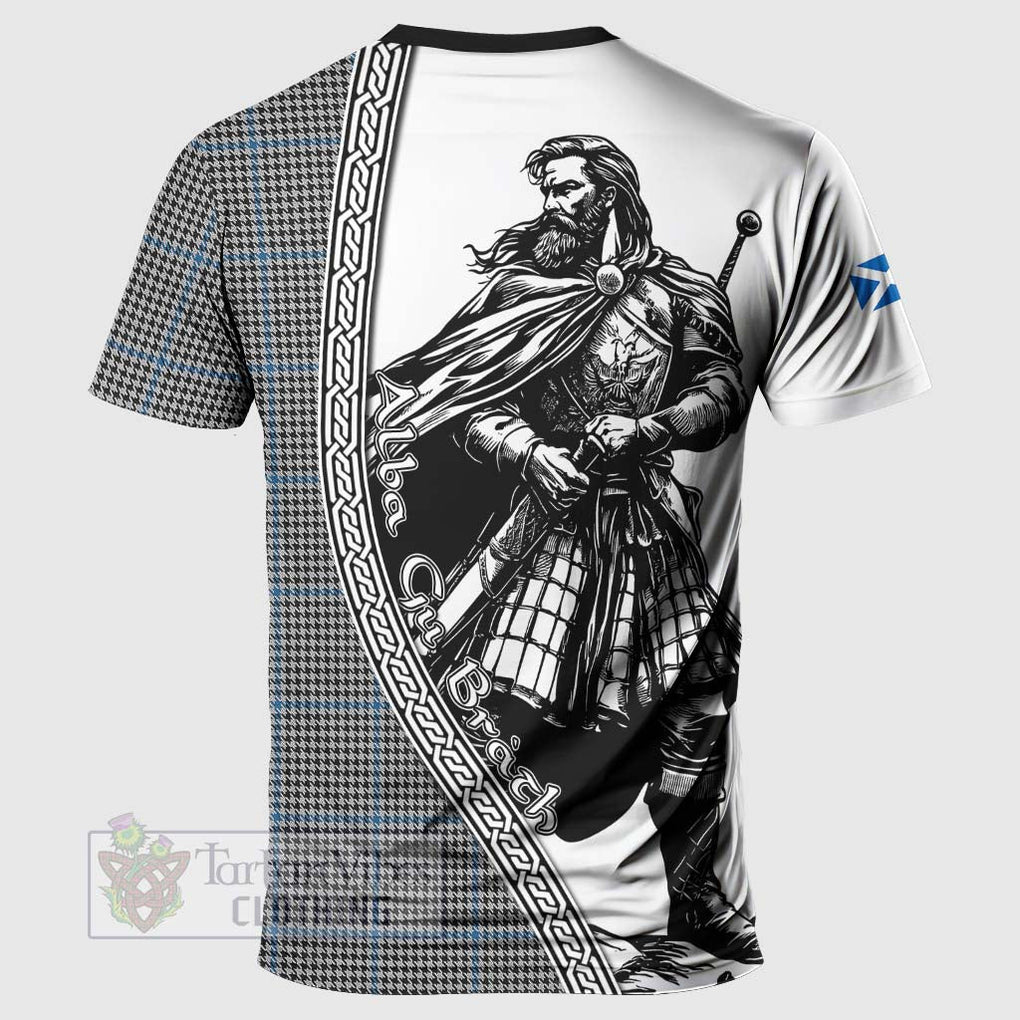 Tartan Vibes Clothing Gladstone (Gladstanes) Tartan Clan Crest T-Shirt with Highlander Warrior Celtic Style