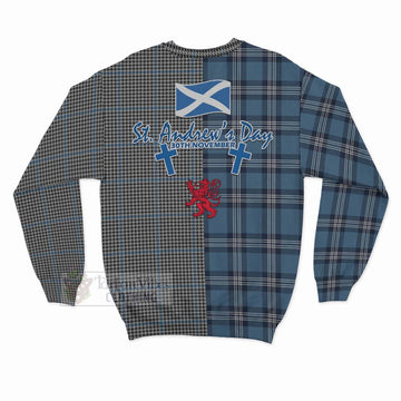 Gladstone (Gladstanes) Tartan Sweatshirt Happy St. Andrew's Day Half Tartan Style