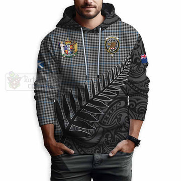 Gladstone (Gladstanes) Crest Tartan Hoodie with New Zealand Silver Fern Half Style