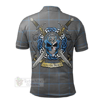 Gladstone (Gladstanes) Tartan Polo Shirt with Family Crest Celtic Skull Style