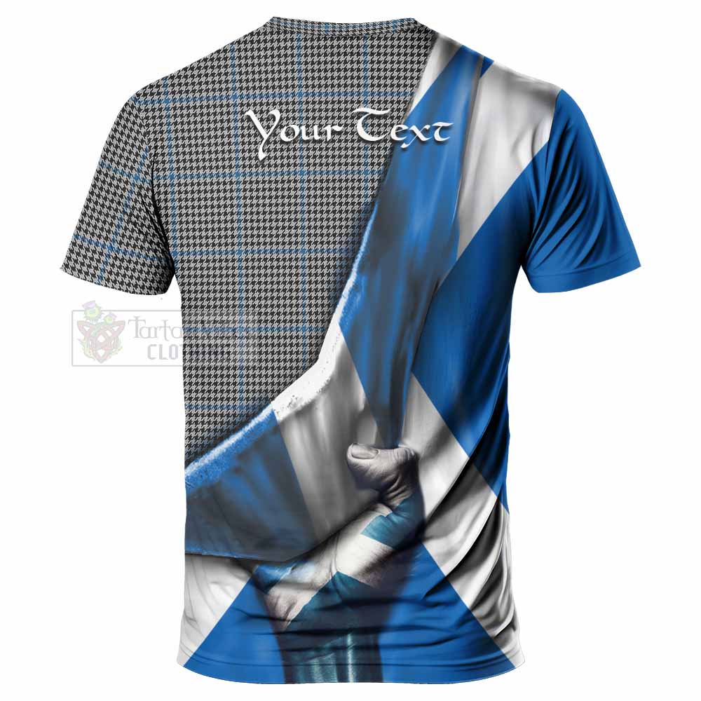 Tartan Vibes Clothing Gladstone (Gladstanes) Tartan T-Shirt with Family Crest Scotland Patriotic Style