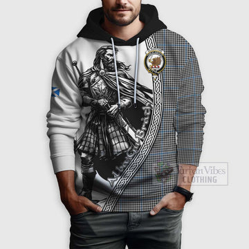 Gladstone (Gladstanes) Tartan Clan Crest Hoodie with Highlander Warrior Celtic Style