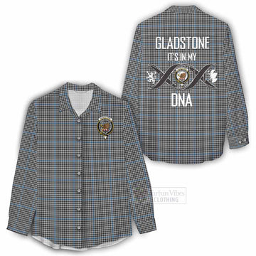 Gladstone (Gladstanes) Tartan Women's Casual Shirt with Family Crest DNA In Me Style