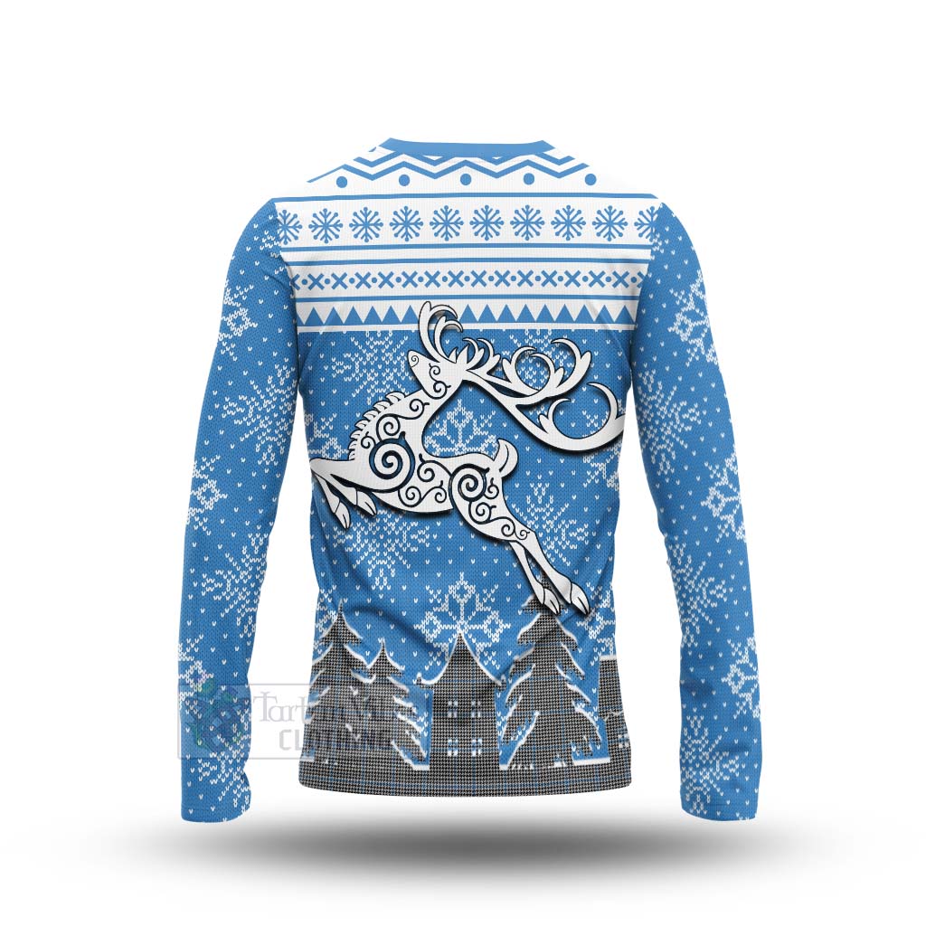 Tartan Vibes Clothing Gladstone (Gladstanes) Clan Christmas Long Sleeve T-Shirt Celtic Reindeer Style