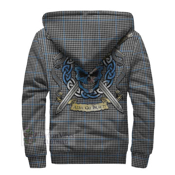 Gladstone (Gladstanes) Tartan Sherpa Hoodie with Family Crest Celtic Skull Style