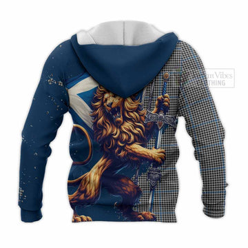 Gladstone (Gladstanes) Tartan Family Crest Knitted Hoodie with Scottish Majestic Lion