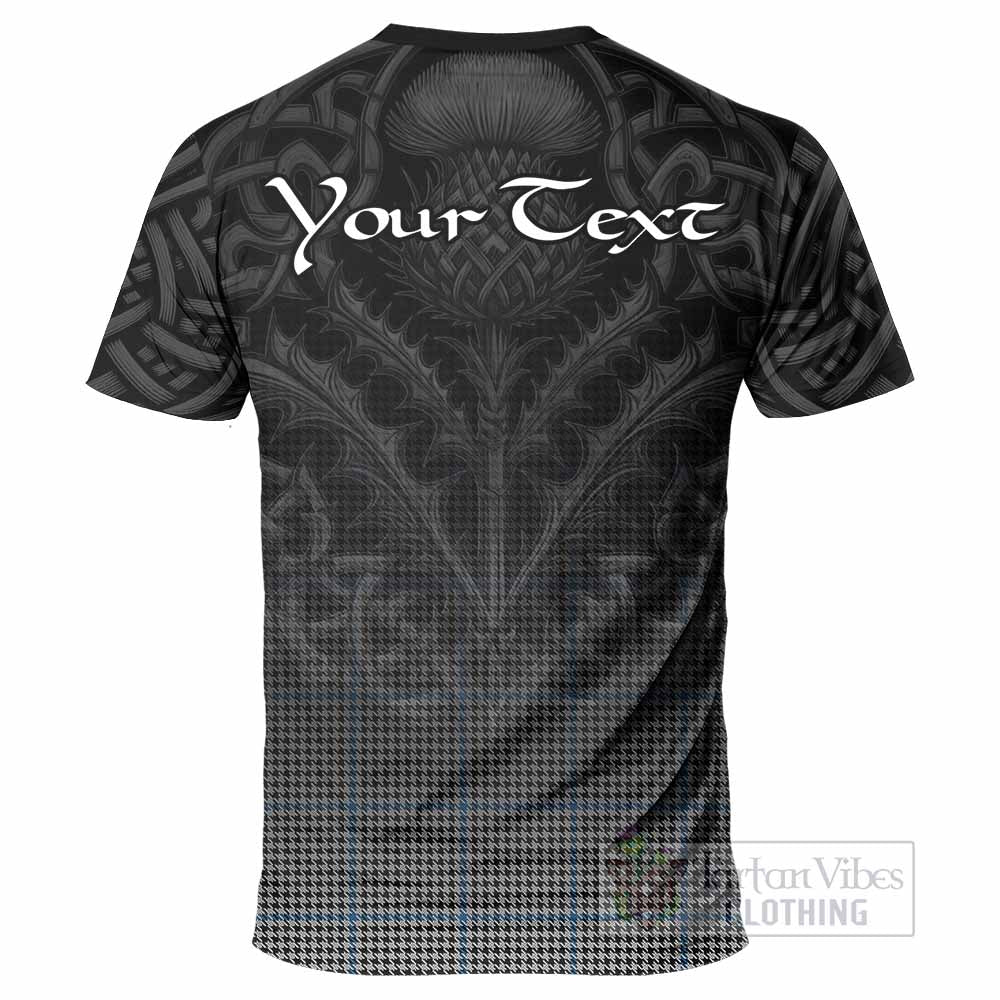 Tartan Vibes Clothing Gladstone (Gladstanes) Tartan T-Shirt with Family Crest Celtic Thistle Vibes