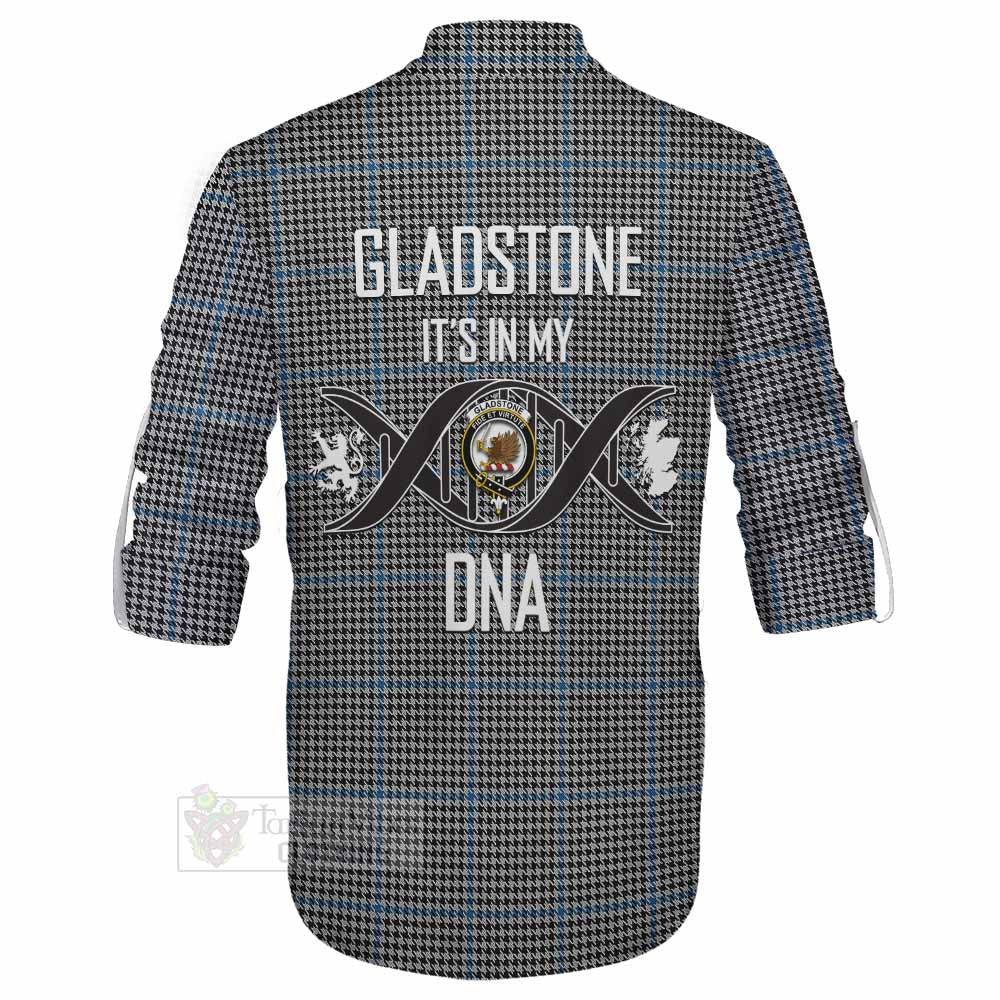 Tartan Vibes Clothing Gladstone (Gladstanes) Tartan Ghillie Kilt Shirt with Family Crest DNA In Me Style