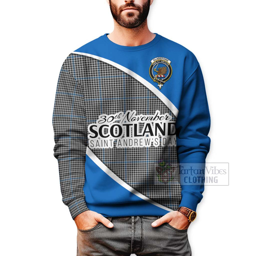 Tartan Vibes Clothing Gladstone (Gladstanes) Family Crest Tartan Sweatshirt Celebrate Saint Andrew's Day in Style