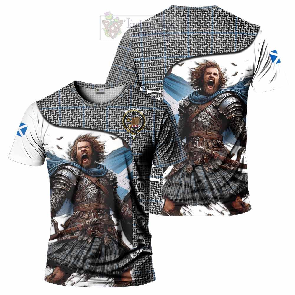 Gladstone (Gladstanes) Crest Tartan T-Shirt Inspired by the Freedom of Scottish Warrior