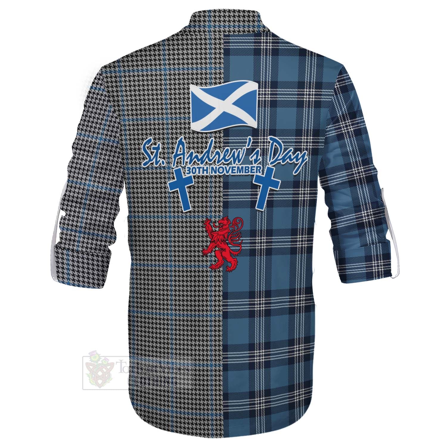 Tartan Vibes Clothing Gladstone (Gladstanes) Tartan Ghillie Kilt Shirt Happy St. Andrew's Day Half Tartan Style