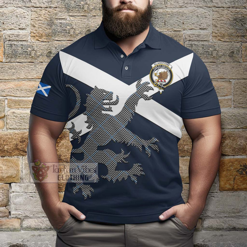 Tartan Vibes Clothing Gladstone (Gladstanes) Tartan Lion Rampant Polo Shirt – Proudly Display Your Heritage with Alba Gu Brath and Clan Name