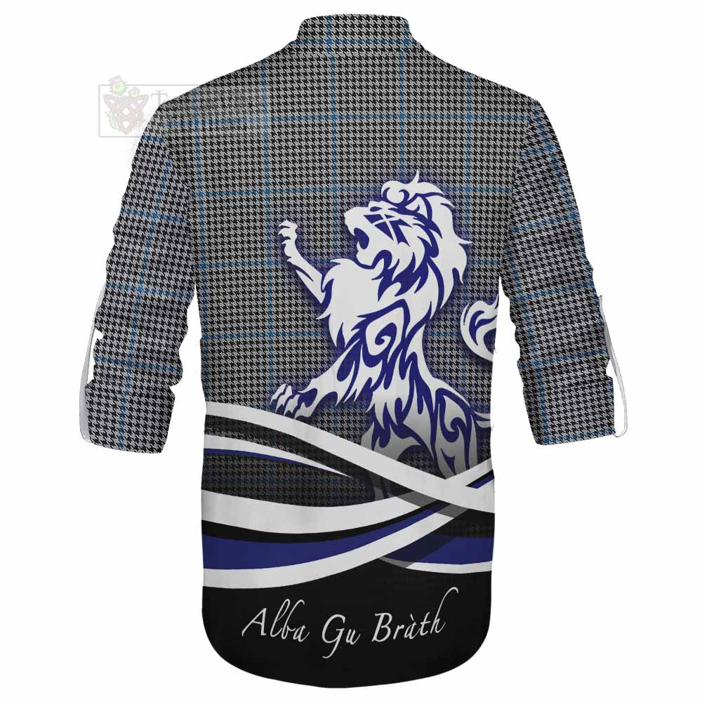 Tartan Vibes Clothing Gladstone (Gladstanes) Tartan Ghillie Kilt Shirt with Alba Gu Brath Regal Lion Emblem