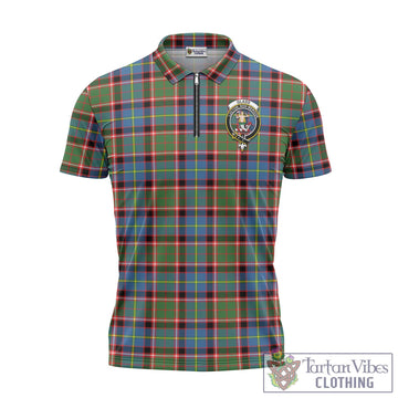 Glass Tartan Zipper Polo Shirt with Family Crest