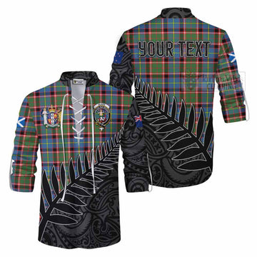 Glass Crest Tartan Ghillie Kilt Shirt with New Zealand Silver Fern Half Style