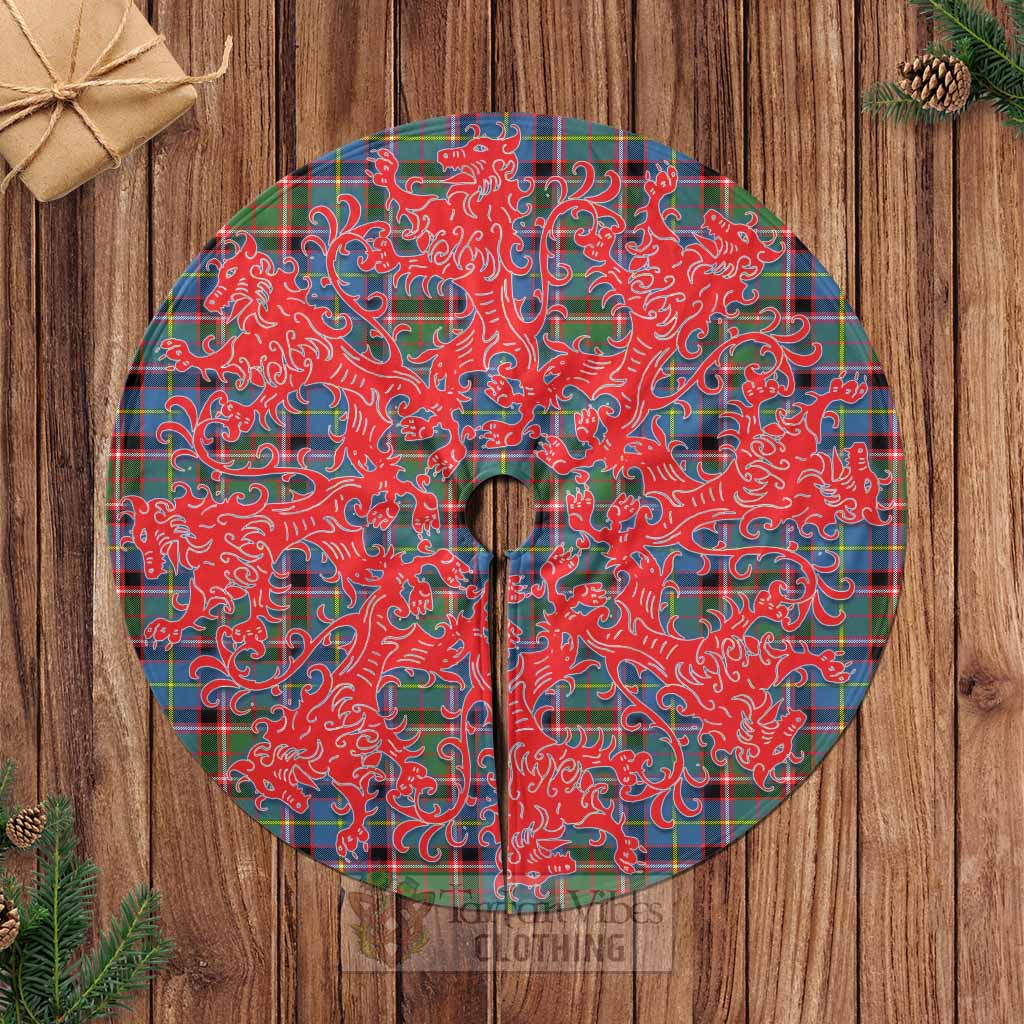 Glass Tartan Christmas Tree Skirt Lion Rampant Style Casual Tree Skirts - Tartan Vibes Clothing