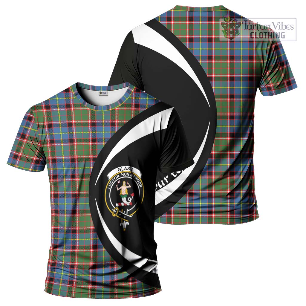 Glass Tartan T-Shirt with Family Crest Circle Style Kid's Shirt - Tartan Vibes Clothing