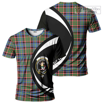 Glass Tartan T-Shirt with Family Crest Circle Style