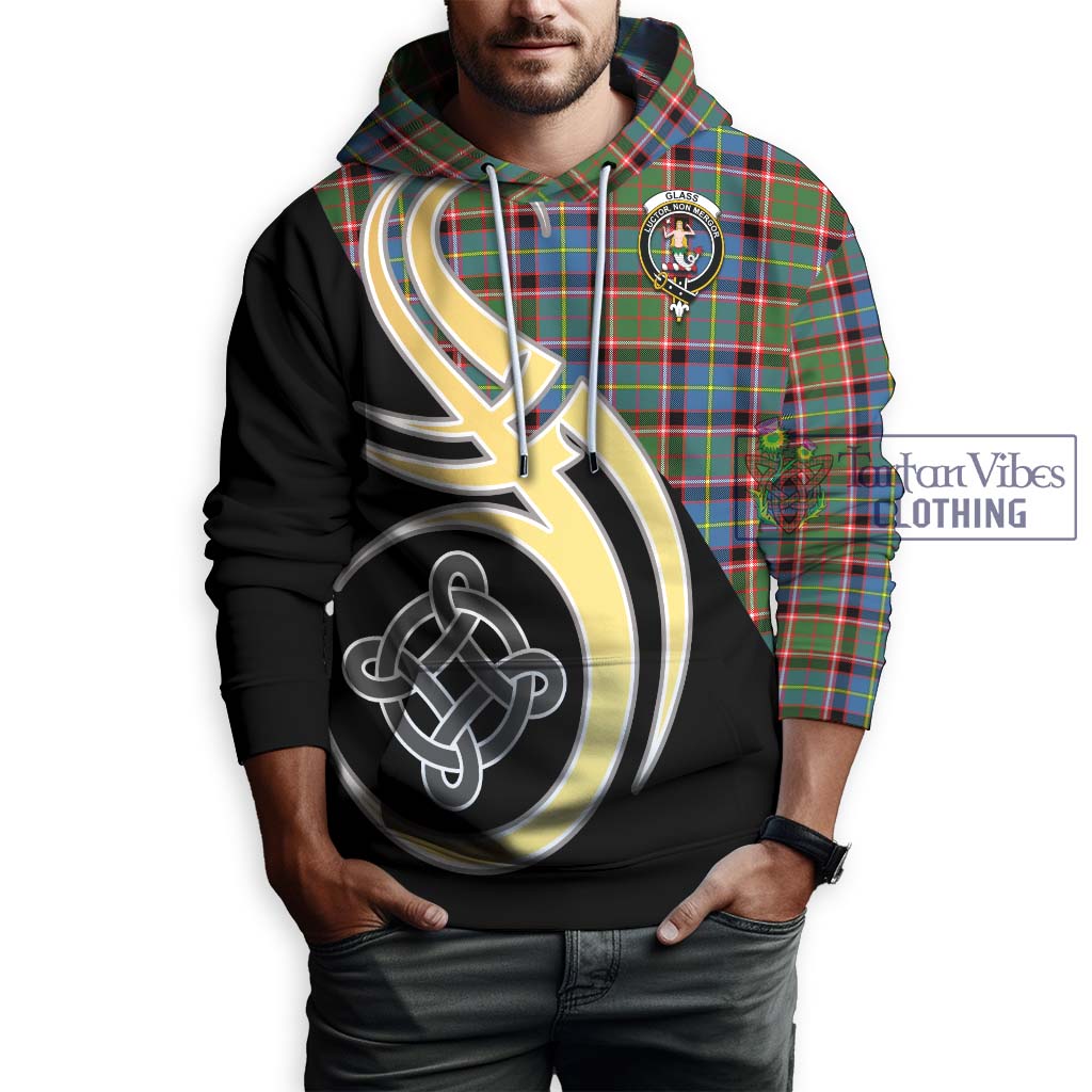 Glass Tartan Hoodie with Family Crest and Celtic Symbol Style Zip Hoodie - Tartan Vibes Clothing