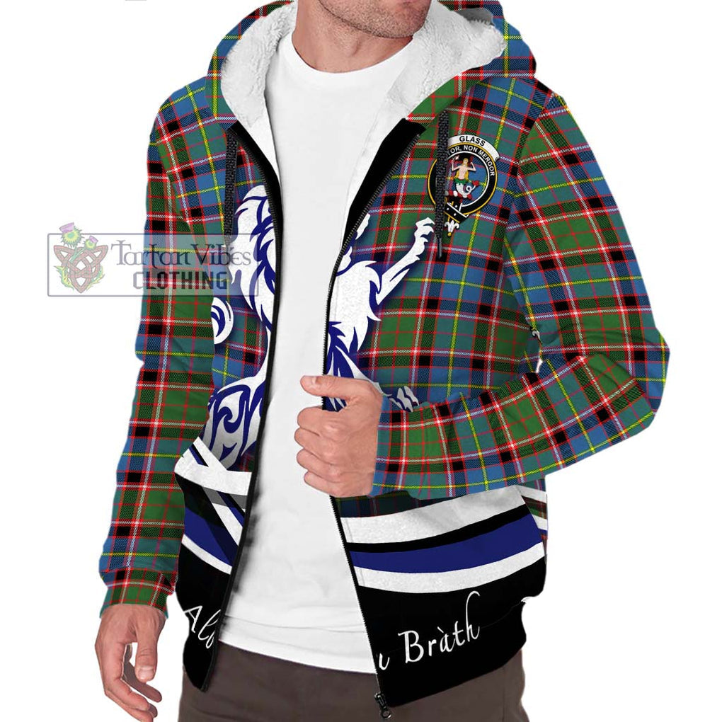 Glass Tartan Sherpa Hoodie with Alba Gu Brath Regal Lion Emblem Unisex S - Tartanvibesclothing Shop