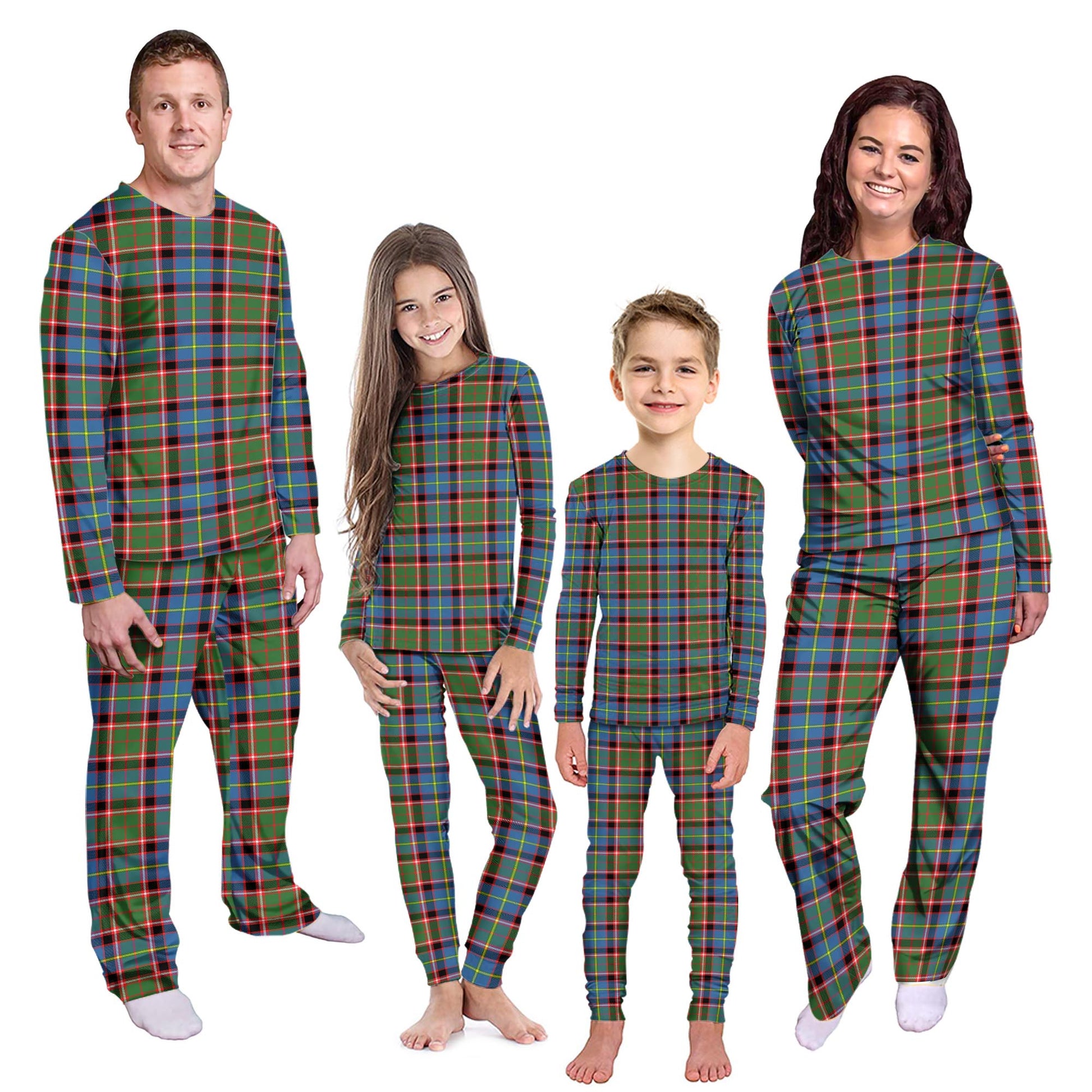 Glass Tartan Pajamas Family Set Kid - Tartan Vibes Clothing