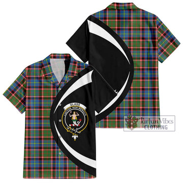 Glass Tartan Hawaiian Shirt with Family Crest Circle Style Kid - Tartan Vibes Clothing