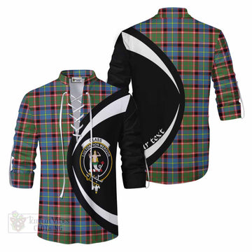 Glass Tartan Ghillie Kilt Shirt with Family Crest Circle Style Men - Tartan Vibes Clothing