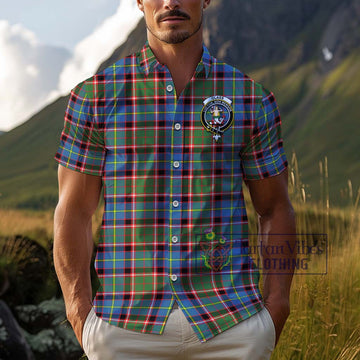 Glass Tartan Cotton Hawaiian Shirt with Family Crest