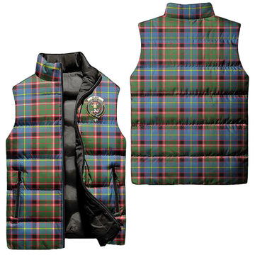 Glass Tartan Sleeveless Puffer Jacket with Family Crest