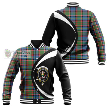 Glass Tartan Baseball Jacket with Family Crest Circle Style