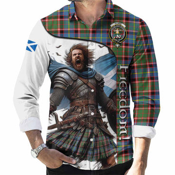 Glass Crest Tartan Long Sleeve Button Shirt Inspired by the Freedom of Scottish Warrior