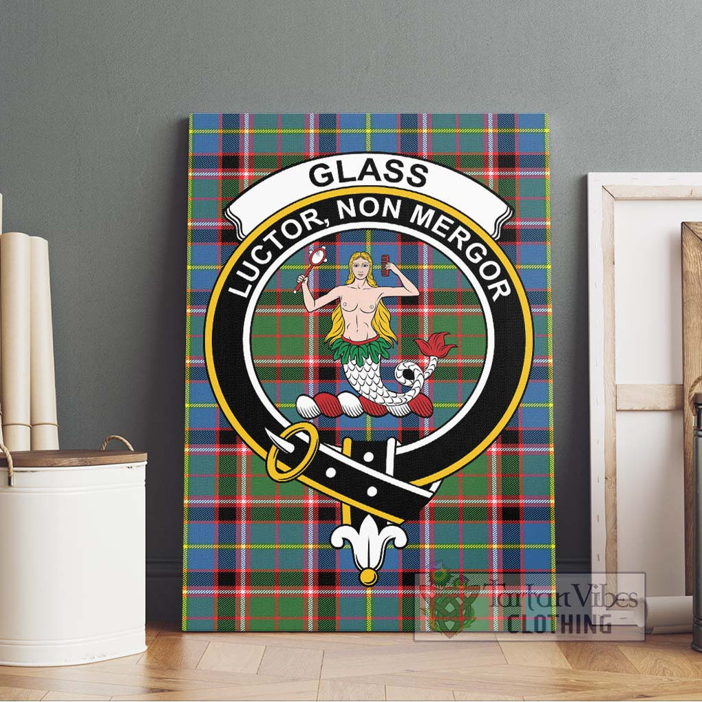 Glass Tartan Canvas Print Wall Art with Family Crest Without Frame - Tartan Vibes Clothing