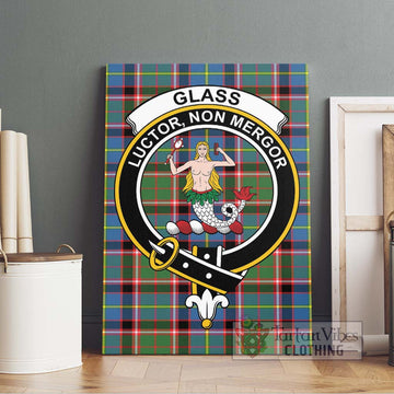 Glass Tartan Canvas Print Wall Art with Family Crest