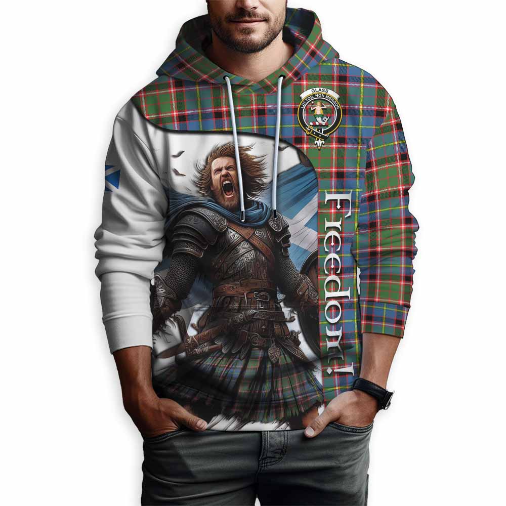 Tartan Vibes Clothing Glass Crest Tartan Hoodie Inspired by the Freedom of Scottish Warrior