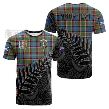 Glass Crest Tartan Cotton T-shirt with New Zealand Silver Fern Half Style