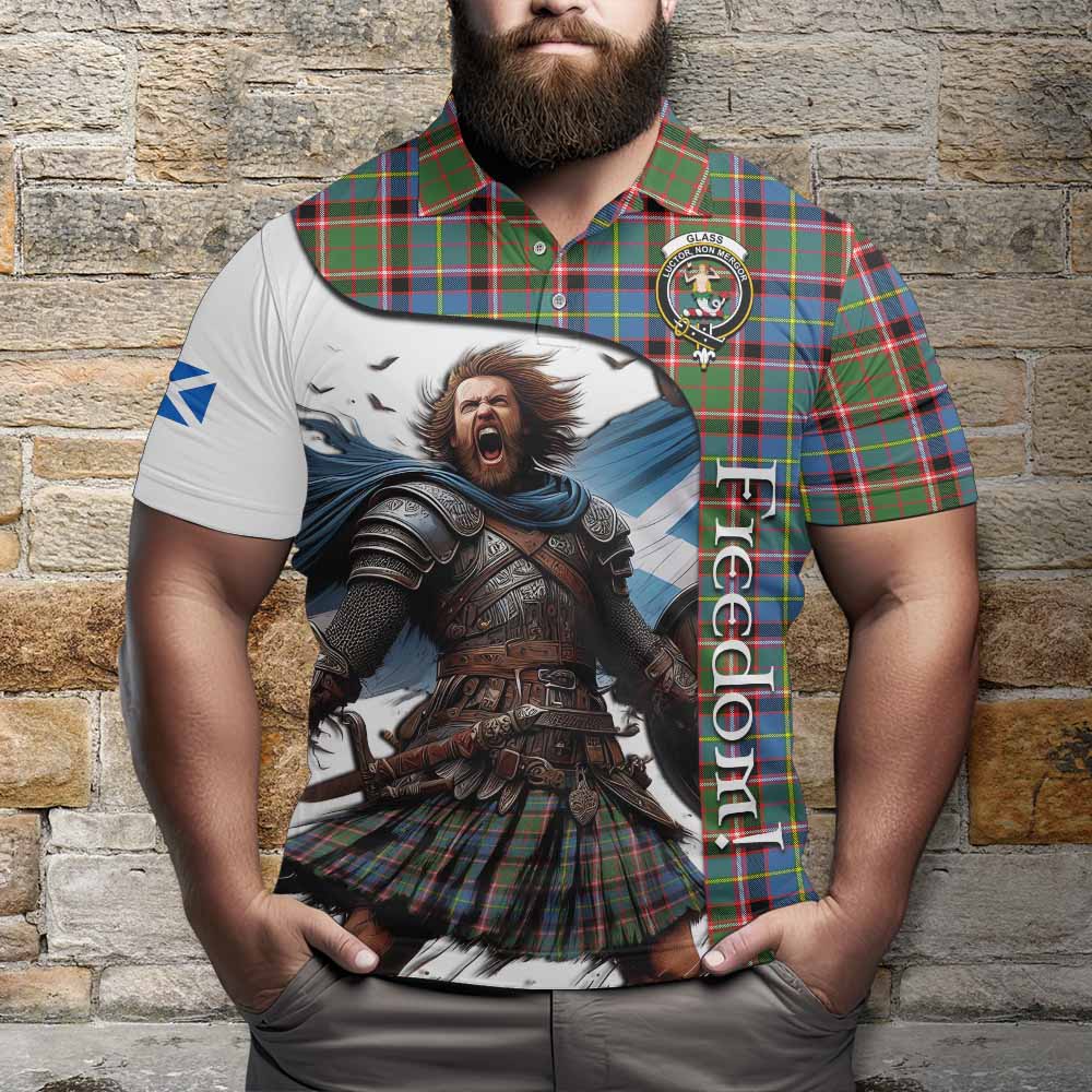 Tartan Vibes Clothing Glass Crest Tartan Polo Shirt Inspired by the Freedom of Scottish Warrior