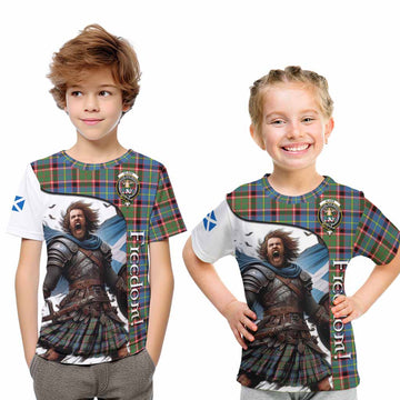 Glass Crest Tartan Kid T-Shirt Inspired by the Freedom of Scottish Warrior