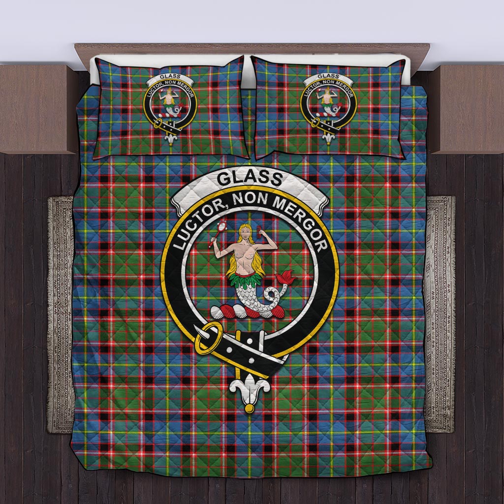 Glass Tartan Quilt Bed Set with Family Crest King - Tartan Vibes Clothing