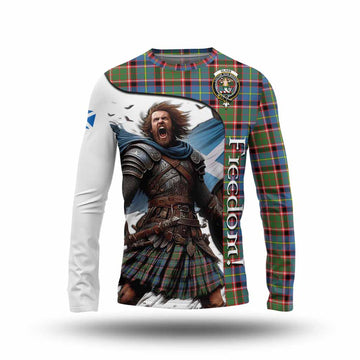 Glass Crest Tartan Long Sleeve T-Shirt Inspired by the Freedom of Scottish Warrior