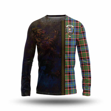 Glass Tartan Family Crest Long Sleeve T-Shirt Alba Gu Brath Be Brave Lion Ancient Style Unisex - Tartan Vibes Clothing