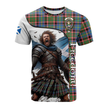 Glass Crest Tartan Cotton T-shirt Inspired by the Freedom of Scottish Warrior