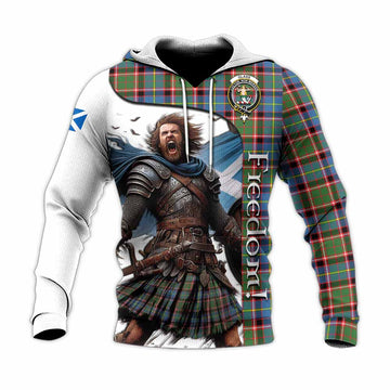 Glass Crest Tartan Knitted Hoodie Inspired by the Freedom of Scottish Warrior