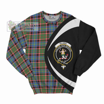 Glass Tartan Sweatshirt with Family Crest Circle Style