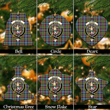 Glass Tartan Christmas Ceramic Ornaments with Family Crest