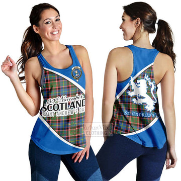 Glass Family Crest Tartan Women's Racerback Tanks Celebrate Saint Andrew's Day in Style