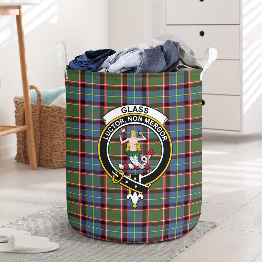 Glass Tartan Laundry Basket with Family Crest One Size - Tartanvibesclothing Shop