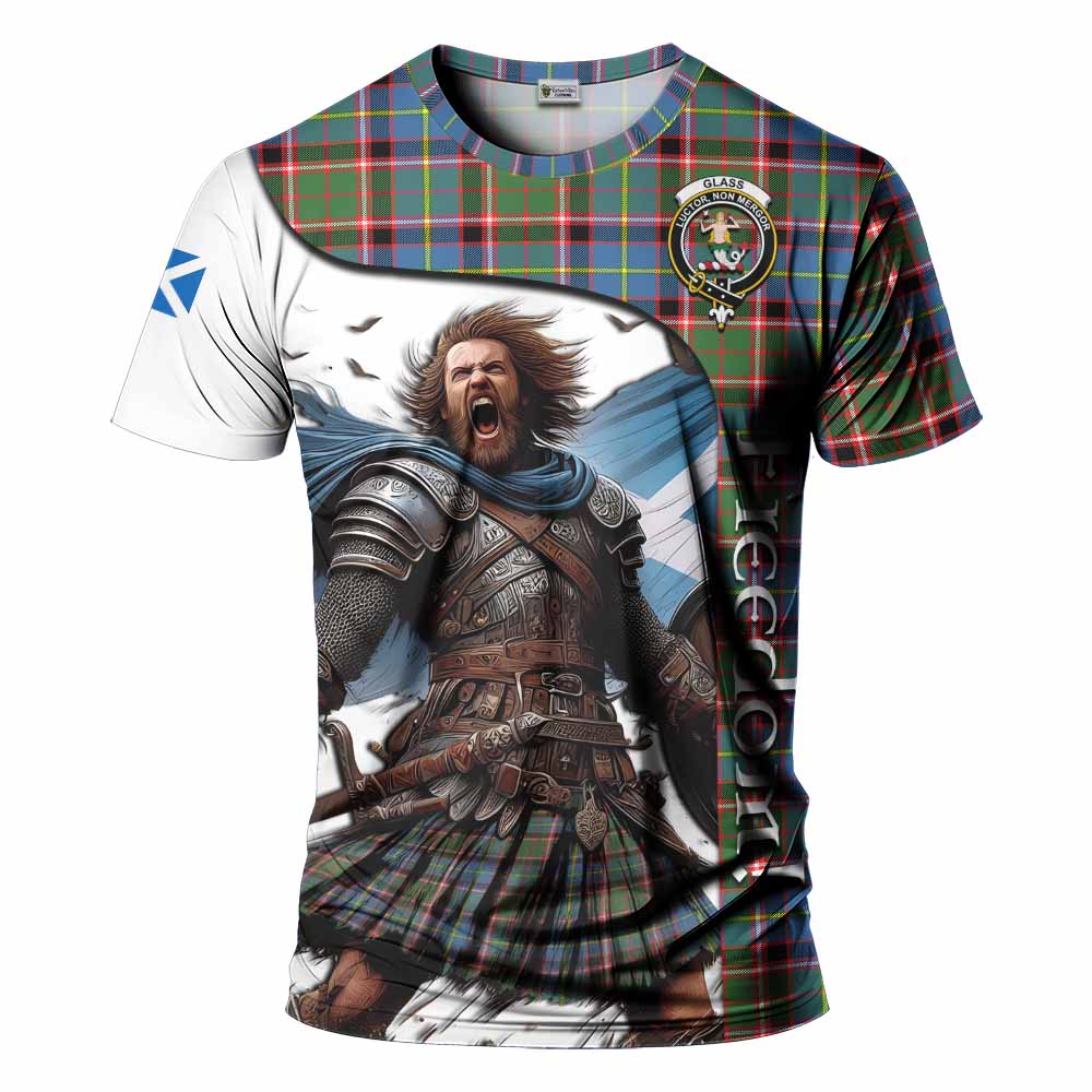 Glass Crest Tartan T-Shirt Inspired by the Freedom of Scottish Warrior